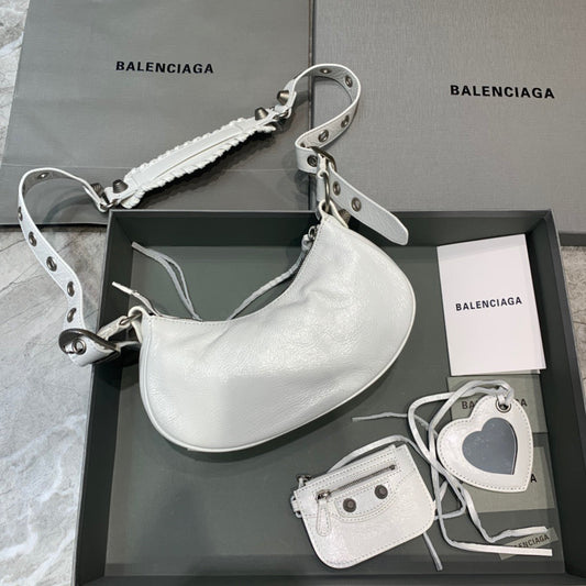 BLN-Ciaga Le Cagole XS Shoulder Bag In Light White, For Women,  Bags 10.2in/26Amelia6713091VG9Y9104