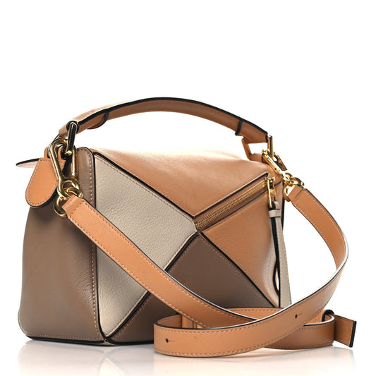 Loewe Calfskin Small Puzzle Bag Warm Desert Mink