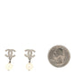 Amelia Pearl Quilted CC Drop Earrings Silver