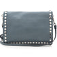 Prada Slate Blue Leather Studded Etiquette Crossbody Handbag