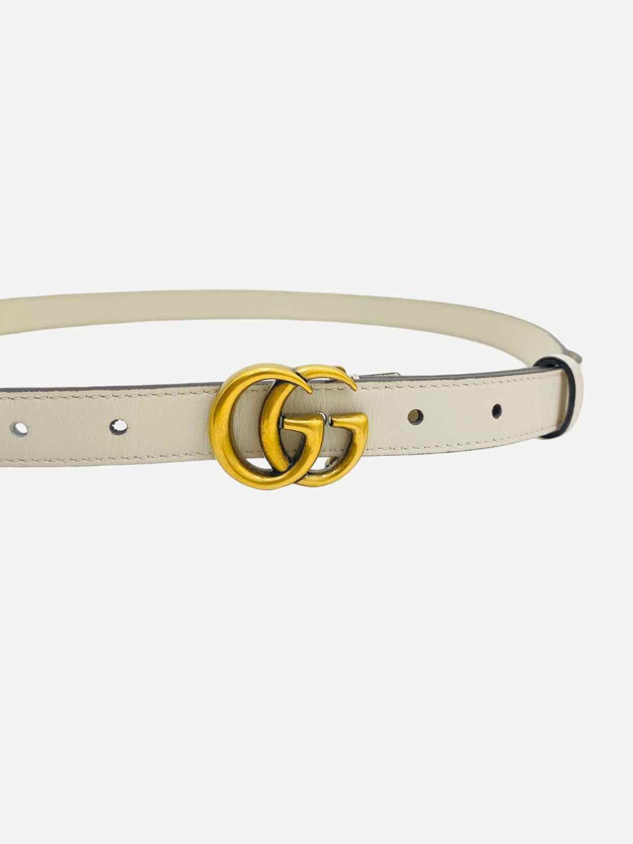GUCCI GG Marmont White Belt