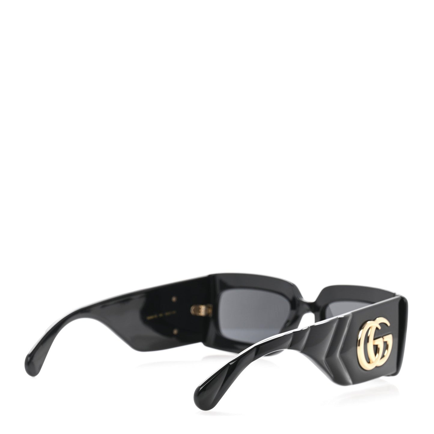 Amelia Oversized Rectangular Acetate Frame GG Marmont Logo Sunglasses GG0811S Black