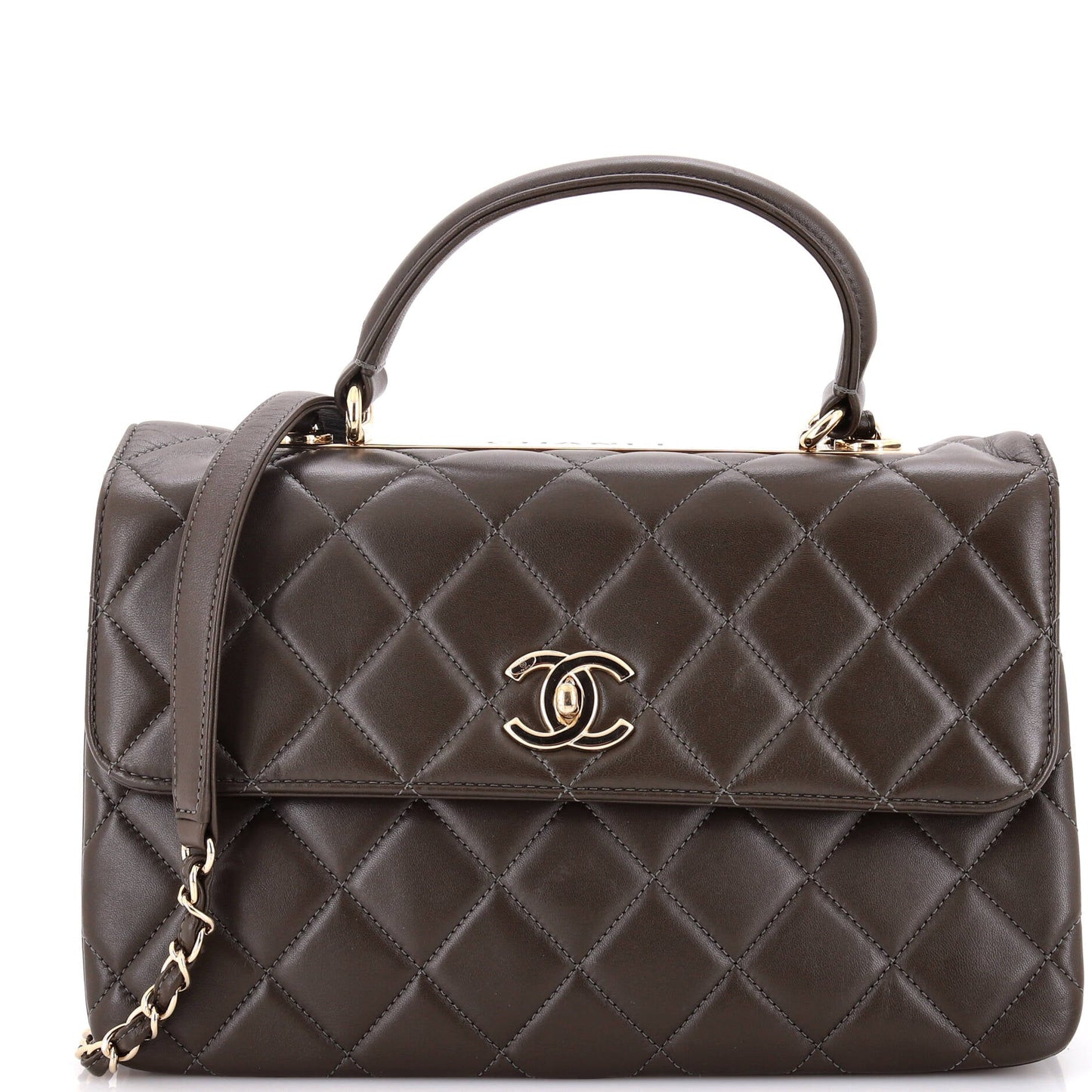 CHANEL Trendy CC Top Handle Bag Quilted Lambskin Medium