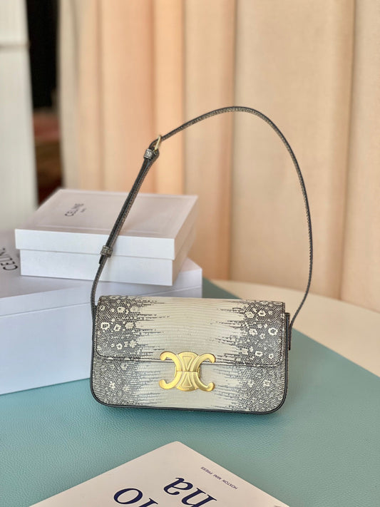 CE Triomphe Shoulder Bag In Lizard Natural For Women 8in/20Amelia194144BF5.02VG