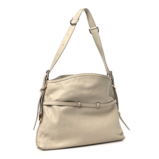 Givenchy Tumbled Calfskin Medium Voyou Bag Natural Beige