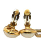 CHANEL    1970s Faux Pearl Medallion CC '' Clip-On Earrings