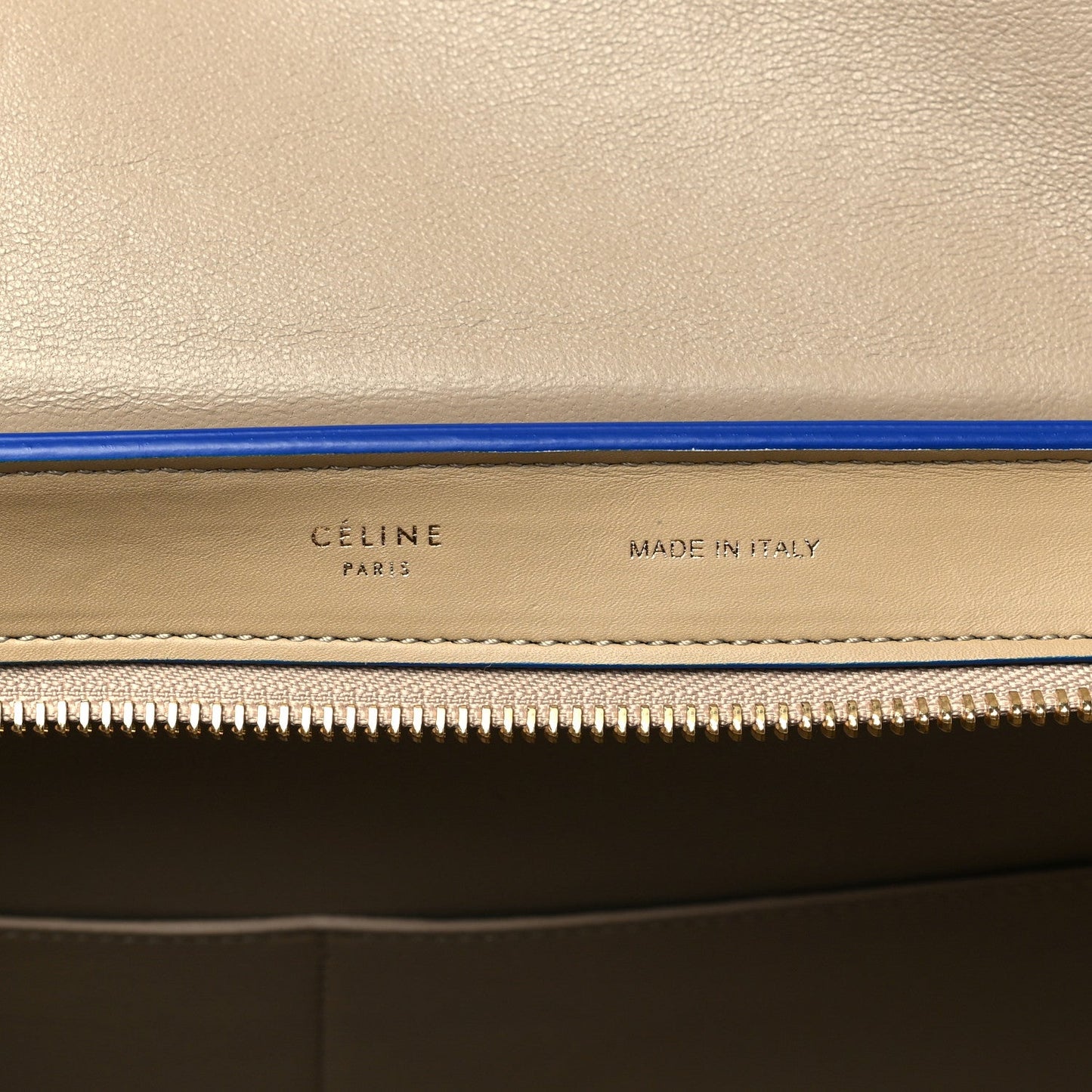 Celine Smooth Calfskin Medium Bi-Color Trapeze Beige Blue