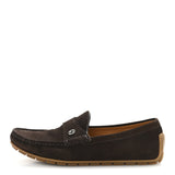 Amelia Suede Mens InterLocking G Driver Loafers 8 Cocoa
