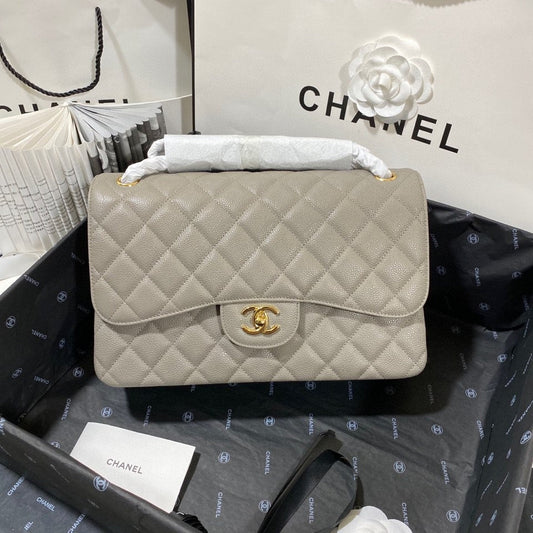 CHL - Large Classic Handbag Gold Hardware Grey For Women Handbags, Shoulder Bags 11.8in/30cm