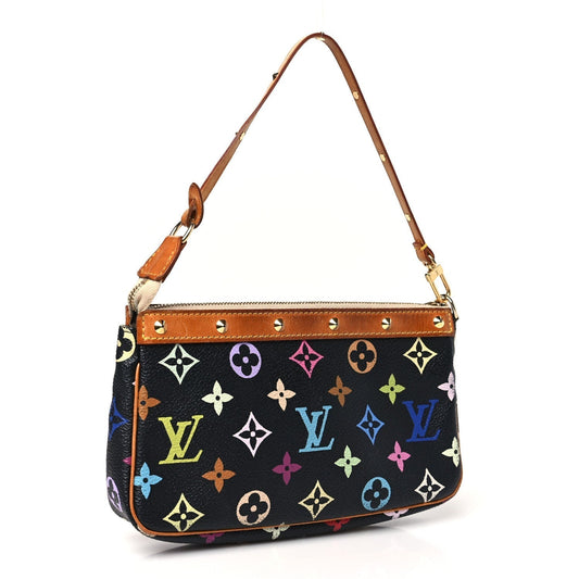 Louis Vuitton Monogram Multicolor Pochette Accessories Black