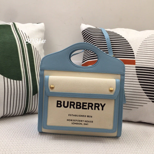 B-Berry - BB  Mini Two-tone Canvas And Pocket Bag Blue For Women, Bags 10.4in/26.5Amelia80434931