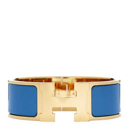 Amelia Enamel Wide Clic Clac H Bracelet PM Bleu Cielo