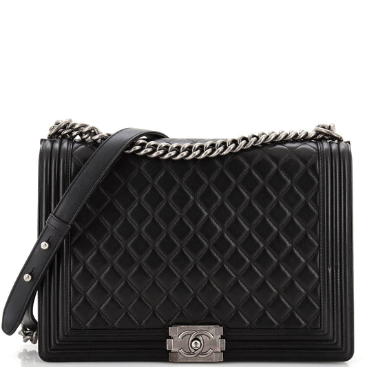 CHANEL Boy Flap Bag Quilted Lambskin Large