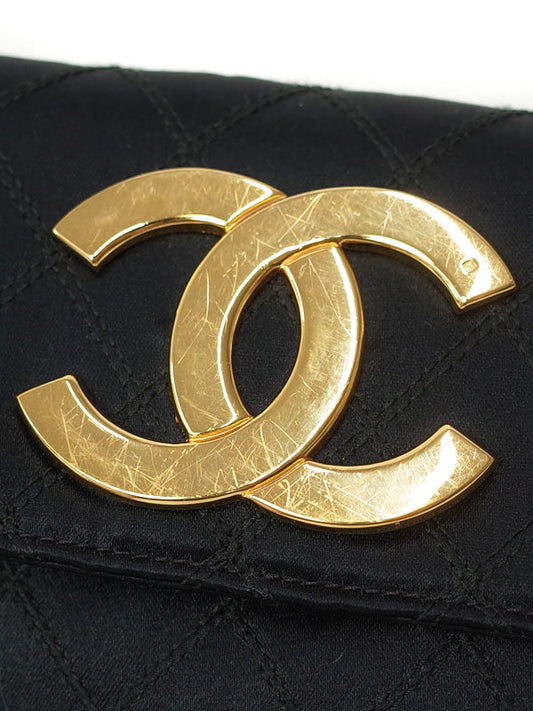 Chanel Bicolore Coco Mark Chain Shoulder Bag Black