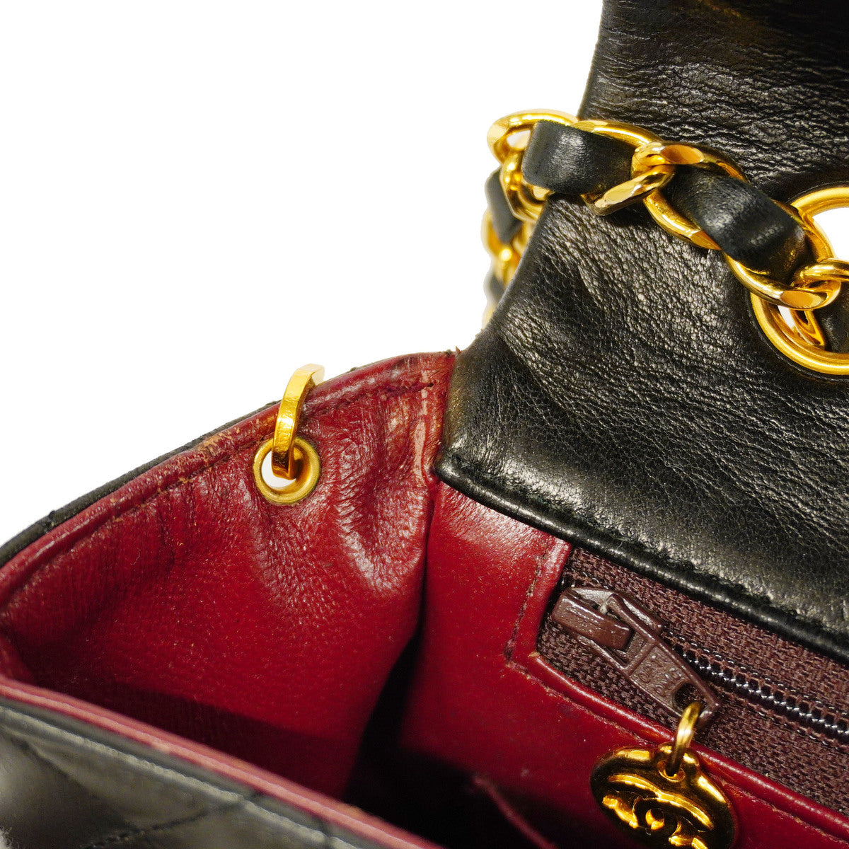 Chanel  Mini Matelasse Single Chain Lambskin Black