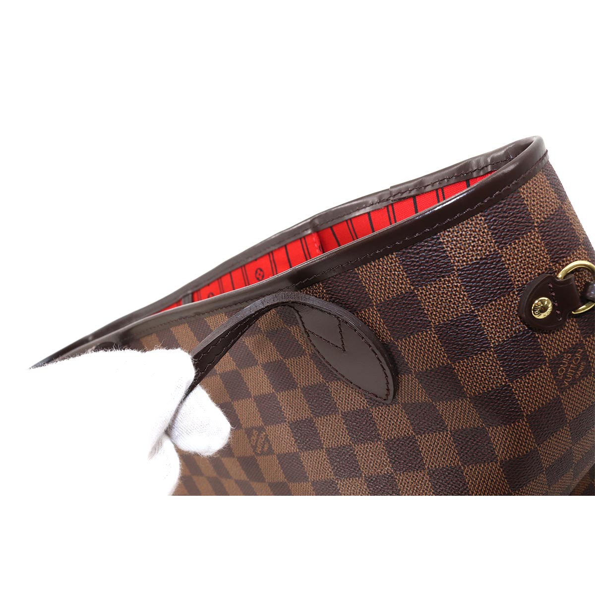 Louis Vuitton Damier Neverfull MM Tote Bag Ebene Cerise Brown