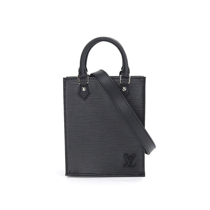 Louis Vuitton Epi Petit Sac Plat 2way Hand Shoulder Bag Leather Noir