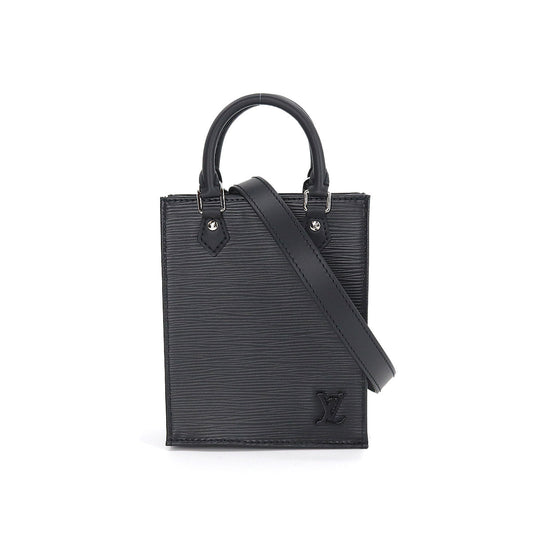 Louis Vuitton Epi Petit Sac Plat 2way Hand Shoulder Bag Leather Noir