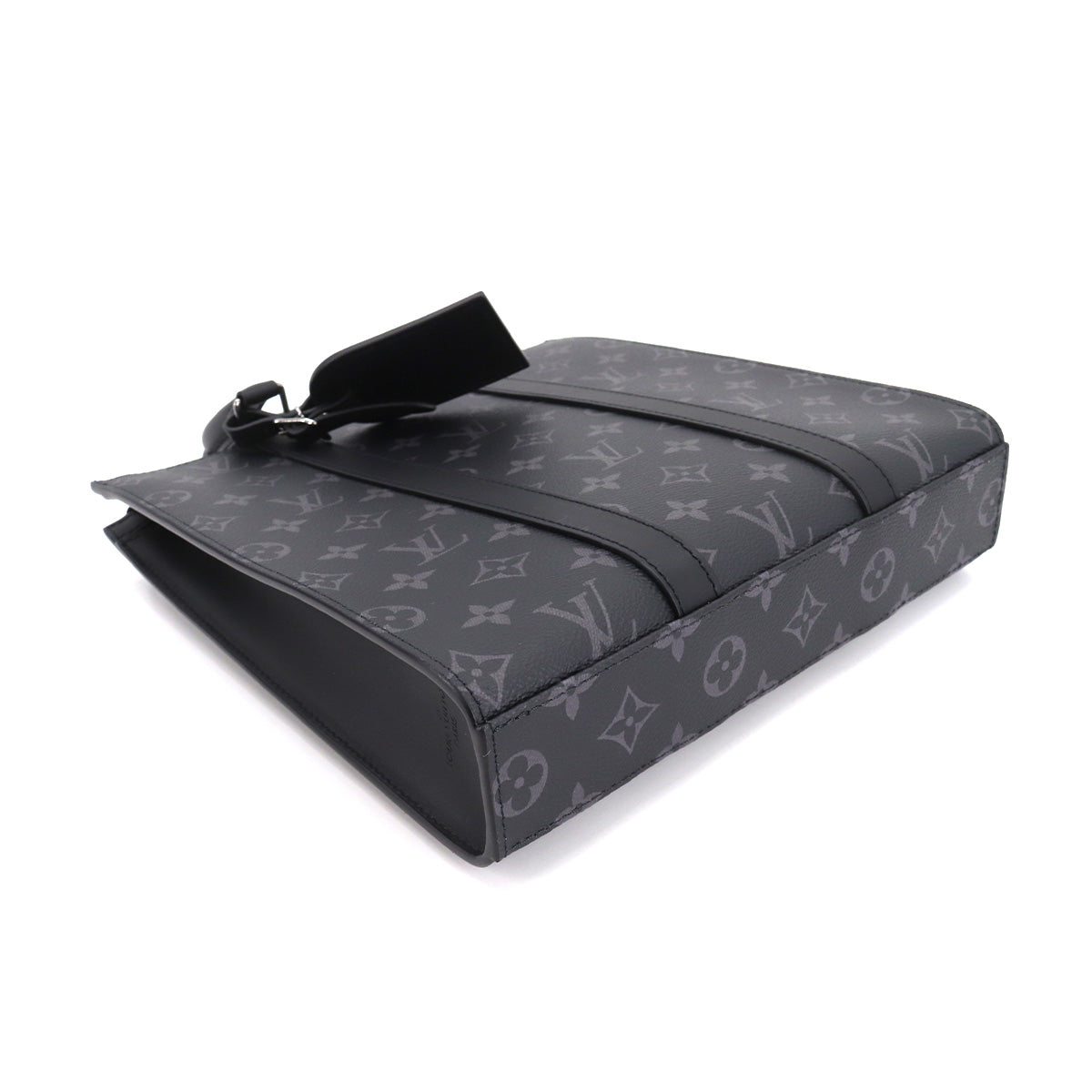 Louis Vuitton Monogram Eclipse Sac Plat Cross 2Way Tote Shoulder Bag Black
