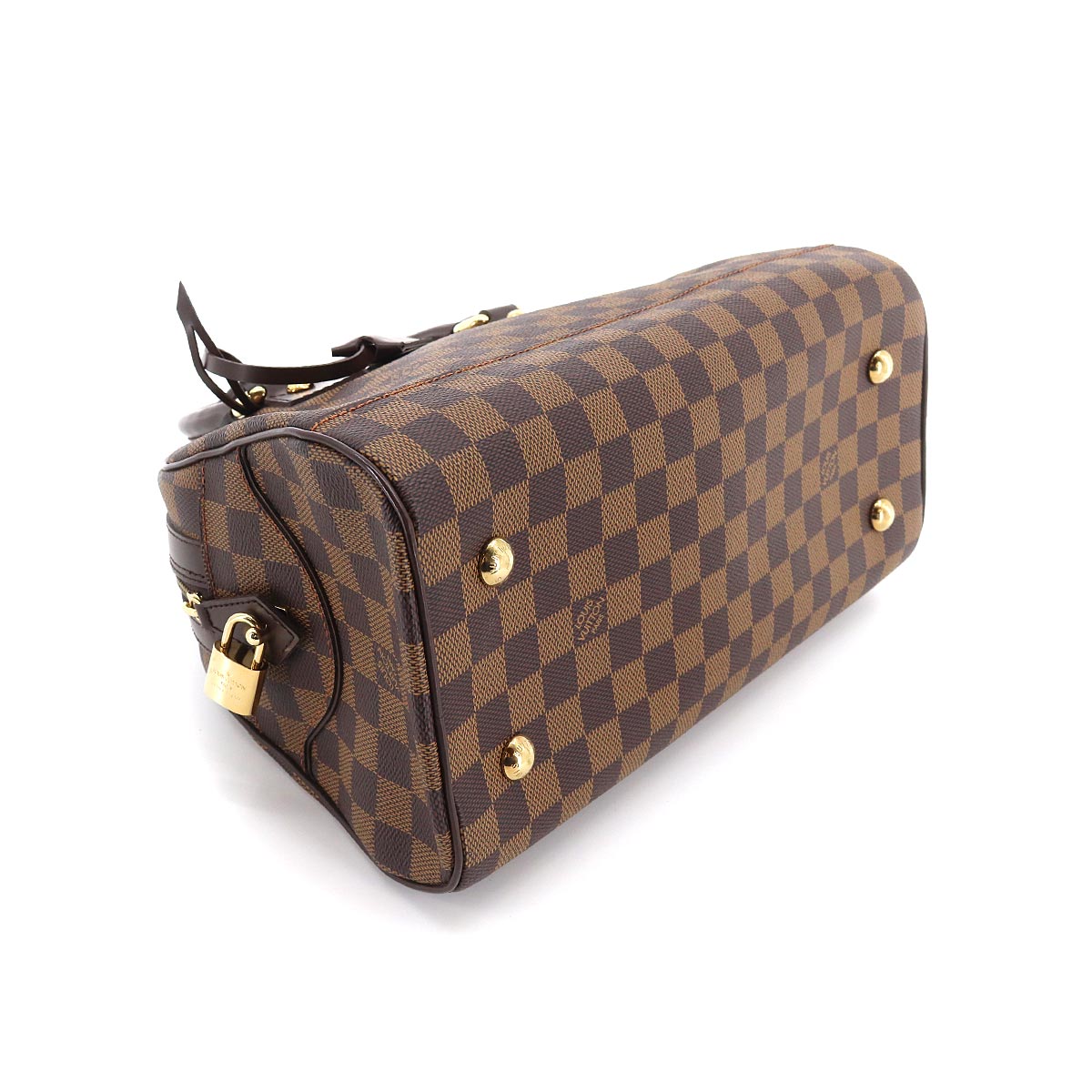 Louis Vuitton Damier Duomo Handbag Ebene Gold Metal Fittings