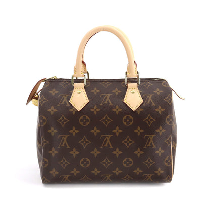 Louis Vuitton Monogram Speedy 25 Hand Bag Brown Gold Hardware