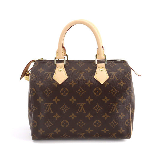 Louis Vuitton Monogram Speedy 25 Hand Bag Brown Gold Hardware