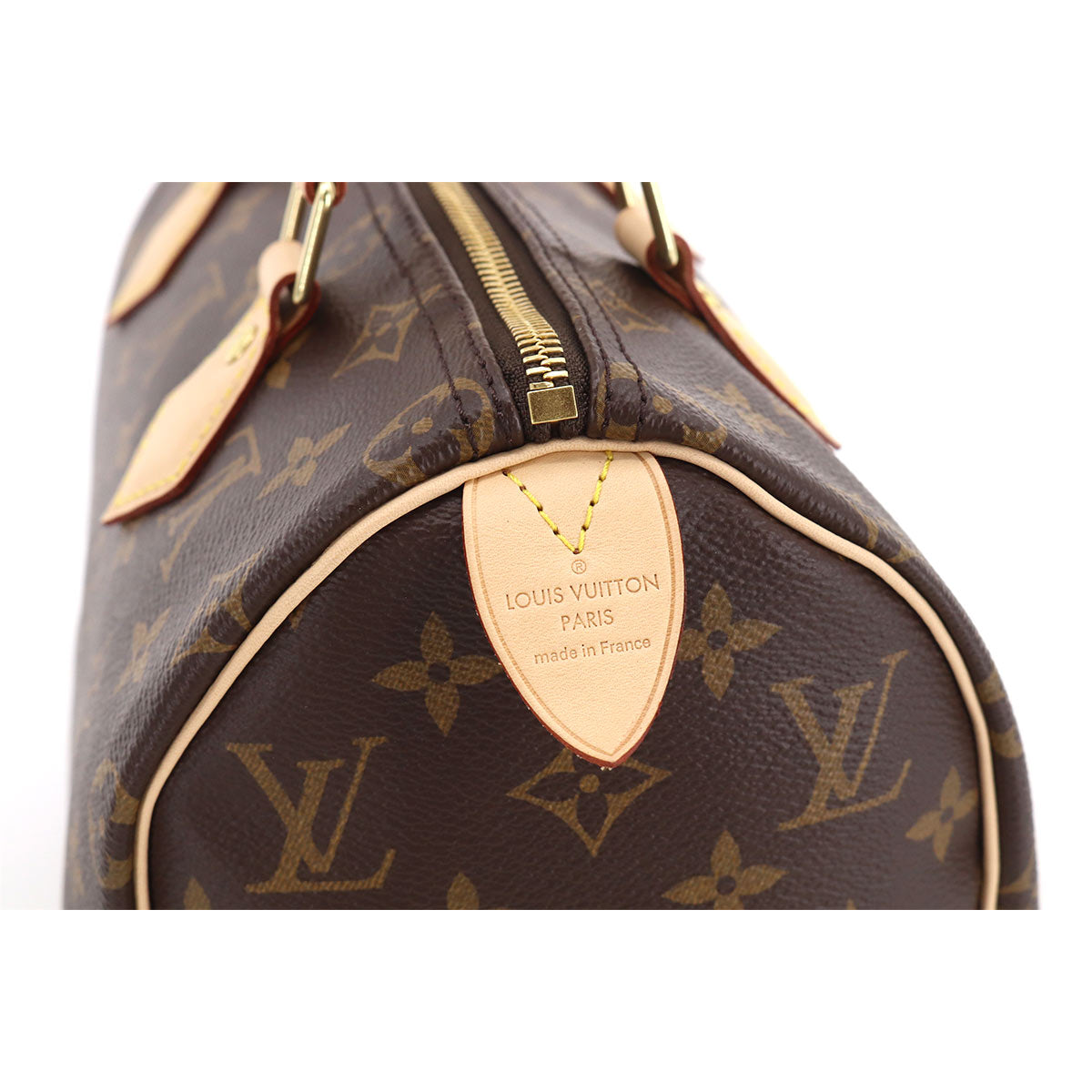 Louis Vuitton Monogram Speedy 25 Hand Bag Brown Gold Hardware