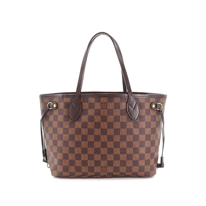 Louis Vuitton Damier Neverfull PM Tote Bag Brown Gold Hardware