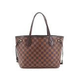 Louis Vuitton Damier Neverfull PM Tote Bag Brown Gold Hardware