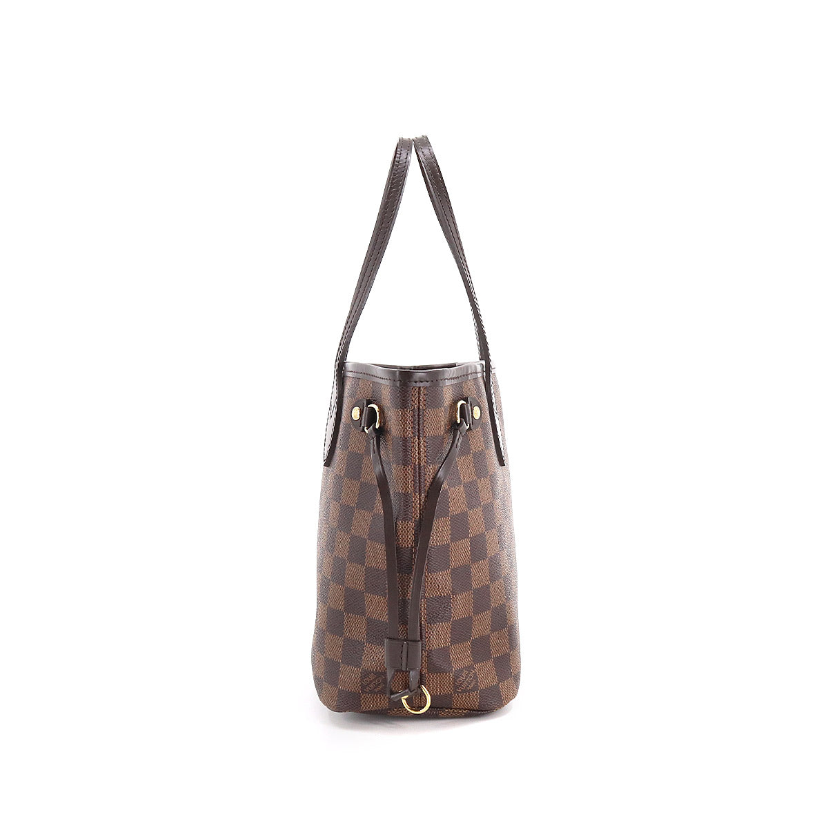 Louis Vuitton Damier Neverfull PM Tote Bag Brown Gold Hardware