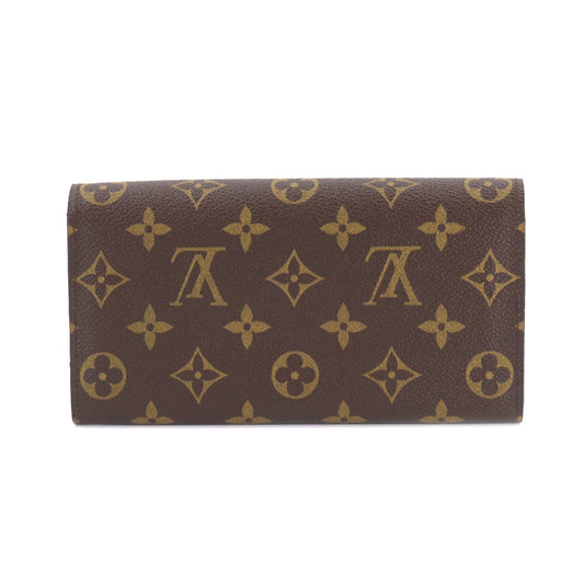 Louis Vuitton Monogram Portefeuille Sarah Folio Long Wallet Brown