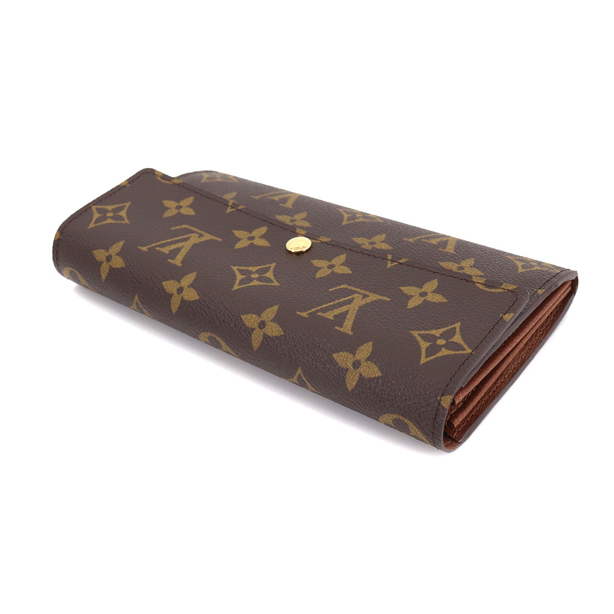 Louis Vuitton Monogram Portefeuille Sarah Folio Long Wallet Brown