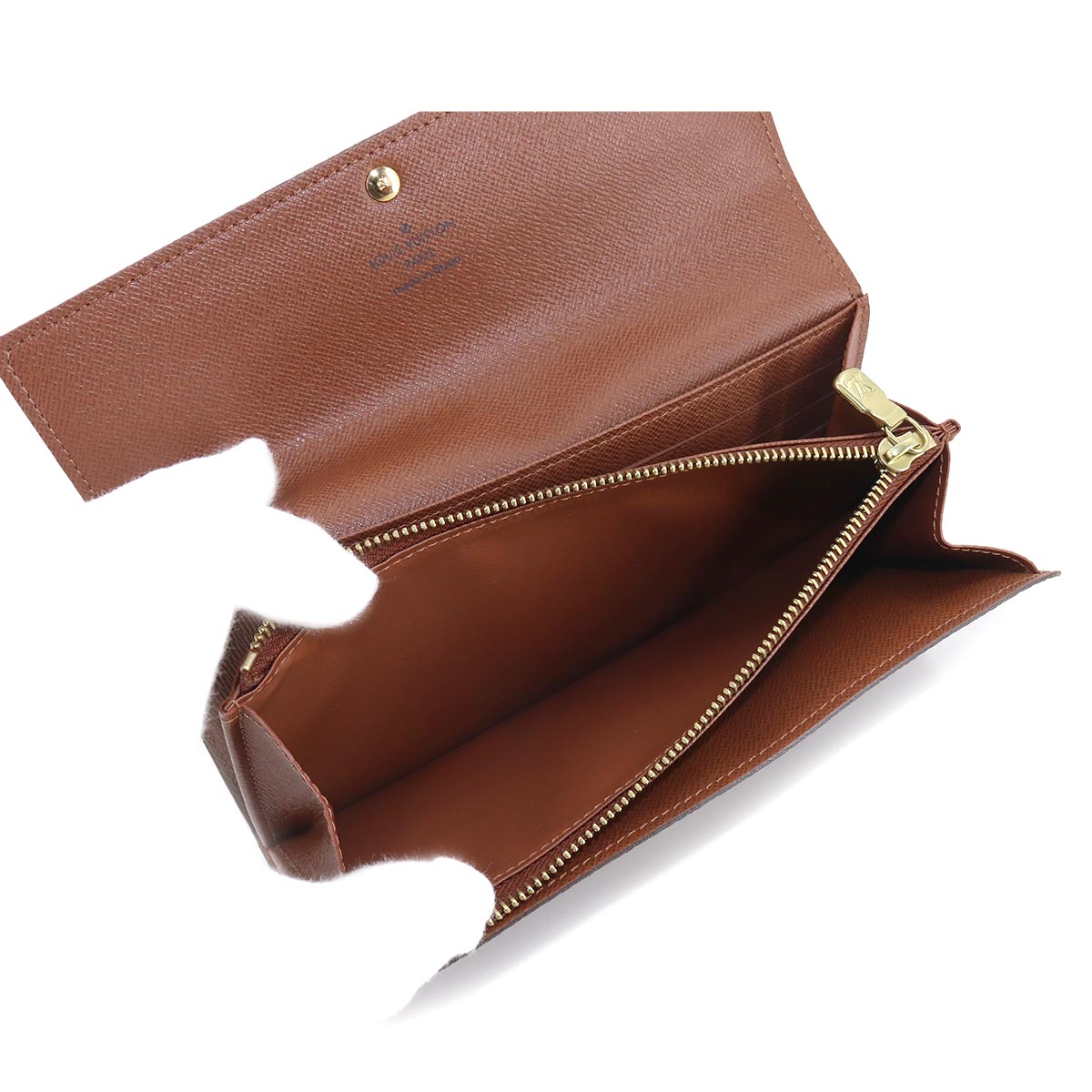 Louis Vuitton Monogram Portefeuille Sarah Folio Long Wallet Brown