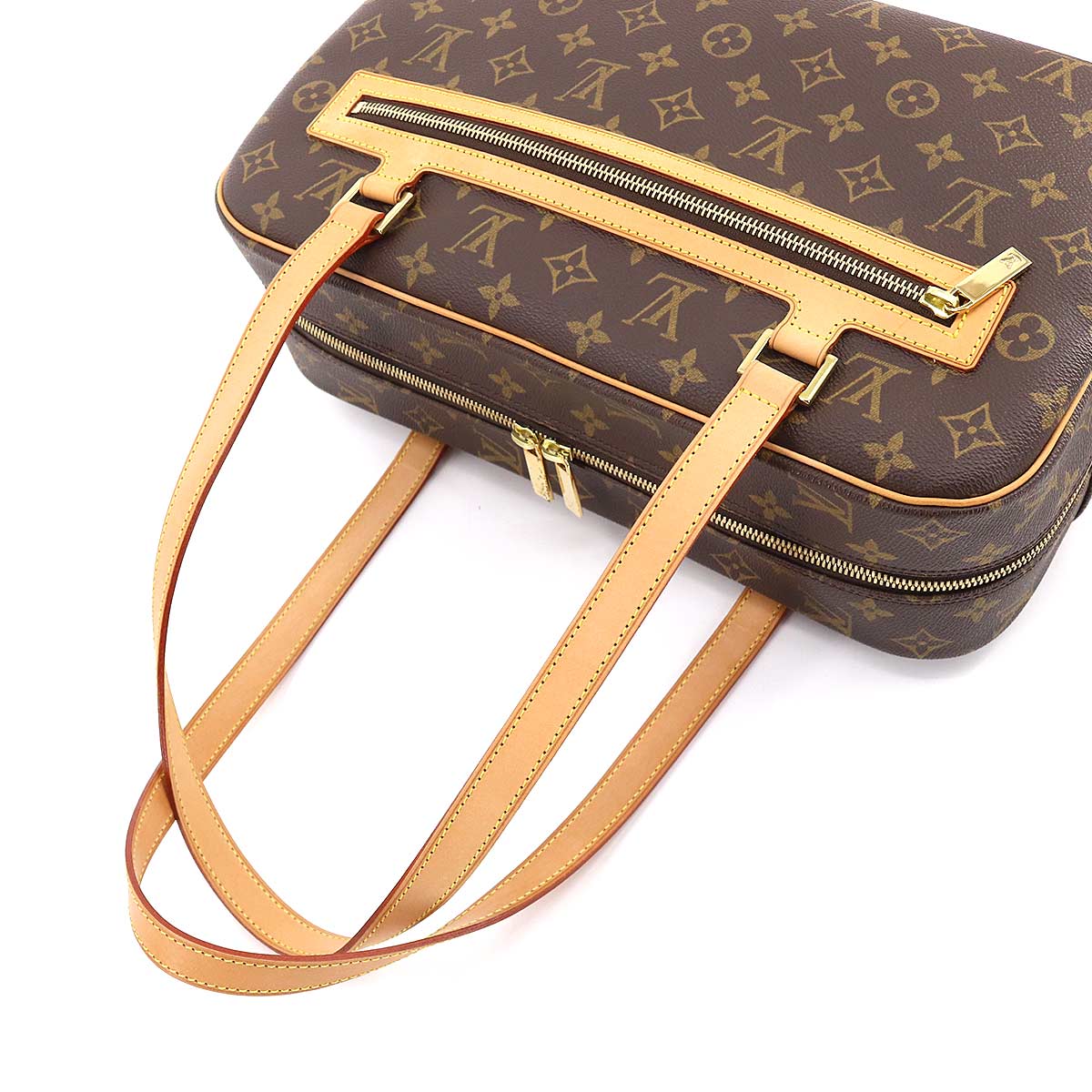 Louis Vuitton Monogram Cite GM Shoulder Bag Brown