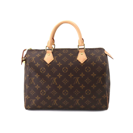 Louis Vuitton Monogram Speedy 30 Hand Bag Brown Gold Hardware