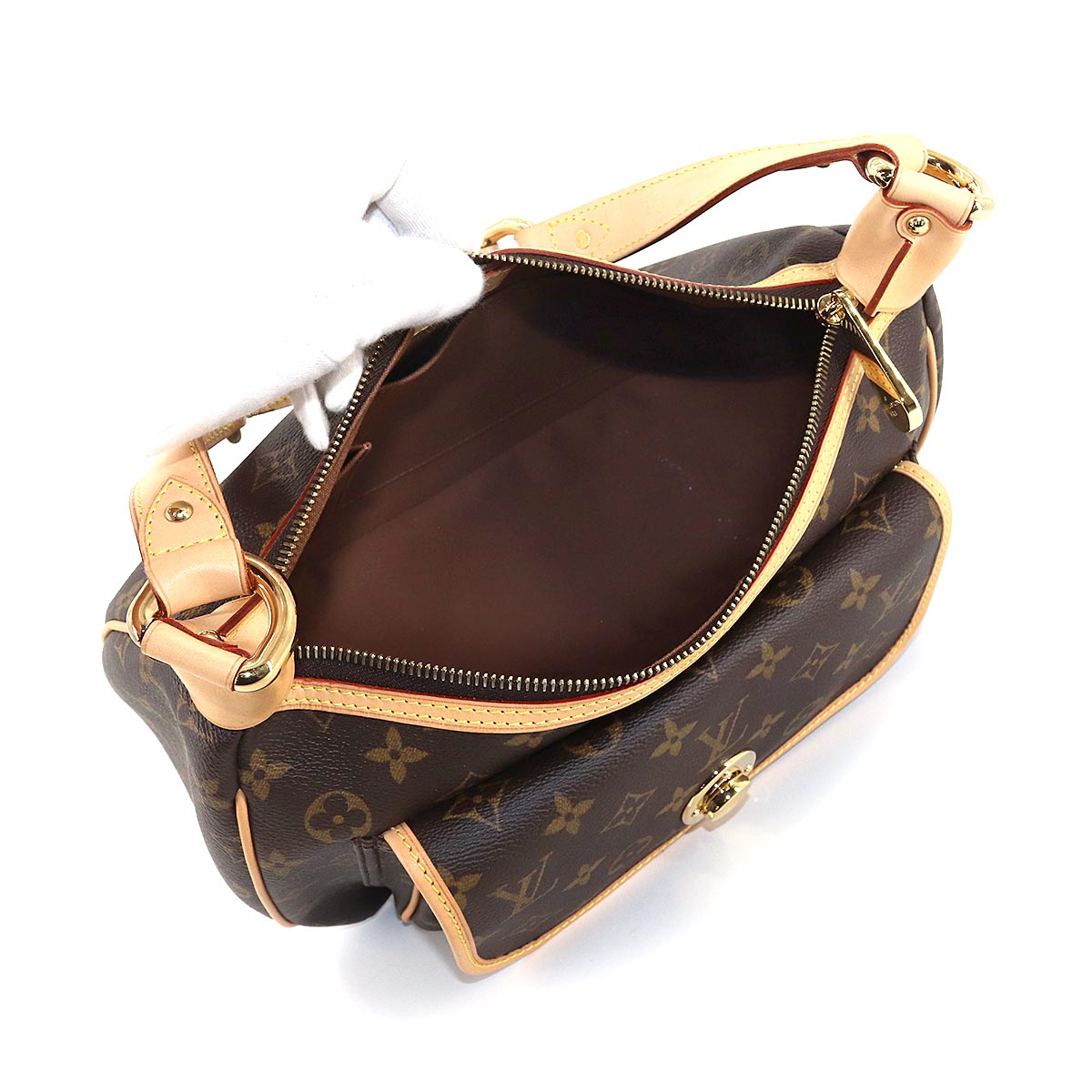 Louis Vuitton Monogram Tikal GM Shoulder Bag Brown Gold Hardware