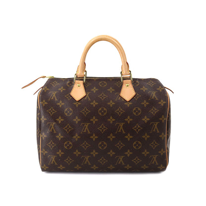 Louis Vuitton Monogram Speedy 30 Hand Bag Brown Gold Hardware