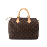 Louis Vuitton Monogram Speedy 30 Hand Bag Brown Gold Hardware