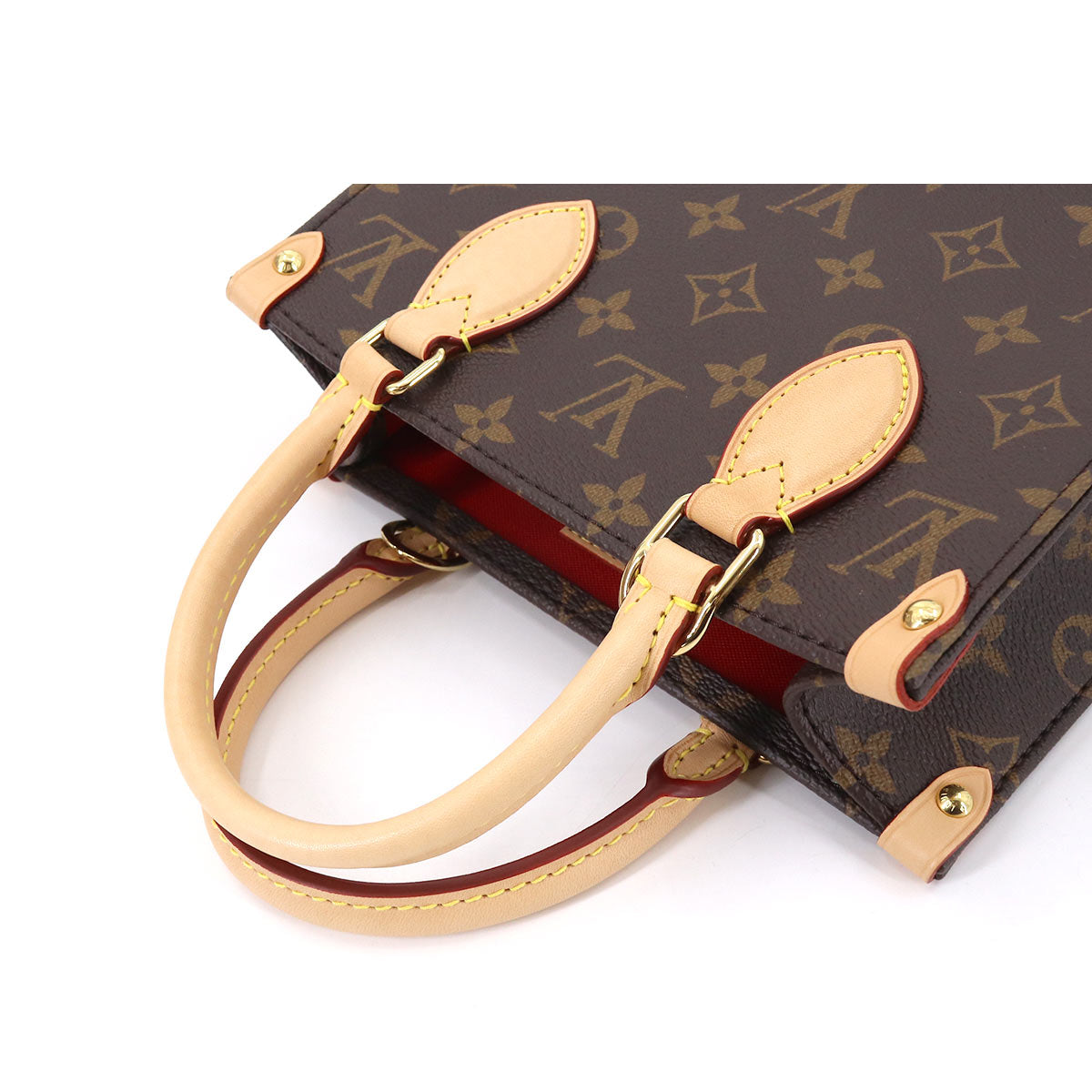 Louis Vuitton Monogram Sac Plat BB 2Way Shoulder Bag Brown