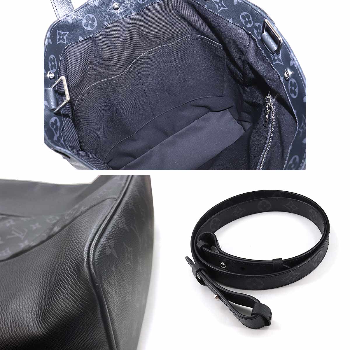 Louis Vuitton Taigarama City Tote 2Way Shoulder Bag Leather Noir
