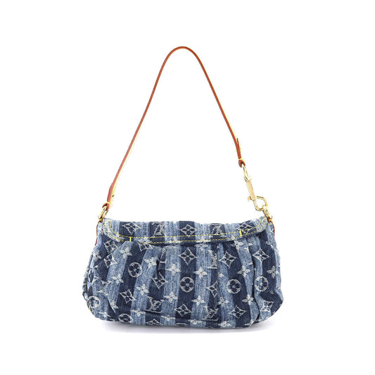 Louis Vuitton Monogram Denim Mini Pleaty Raye Shoulder Bag
