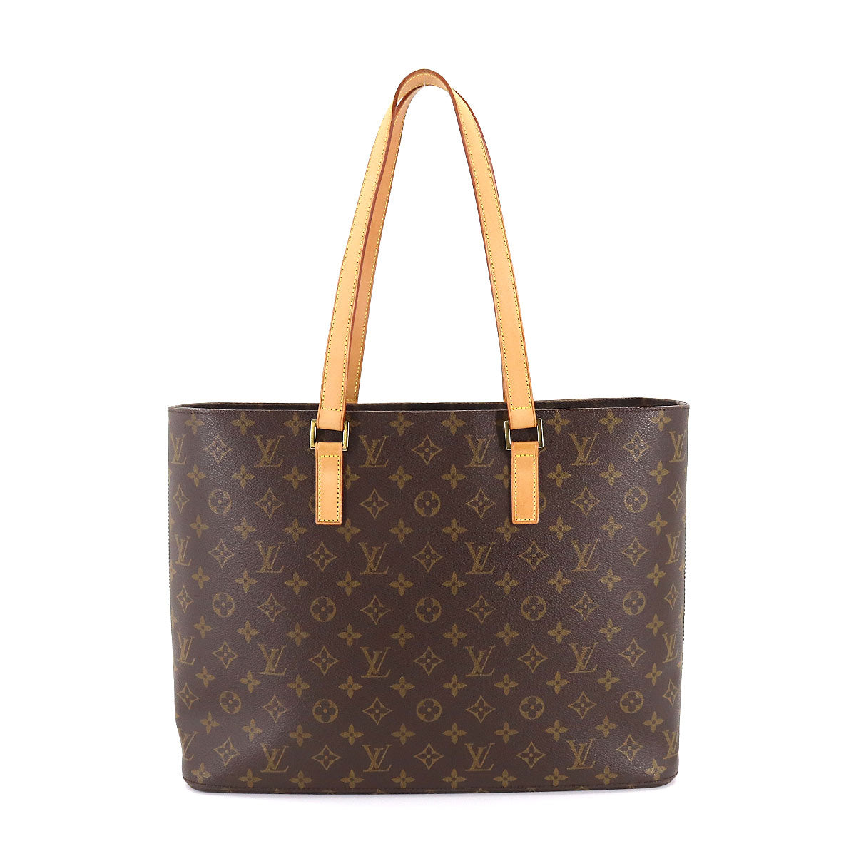 Louis Vuitton Monogram Luco Tote Bag Brown Gold Metal
