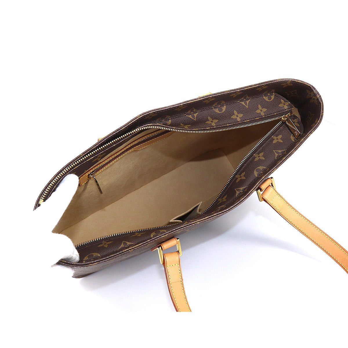 Louis Vuitton Monogram Luco Tote Bag Brown Gold Metal