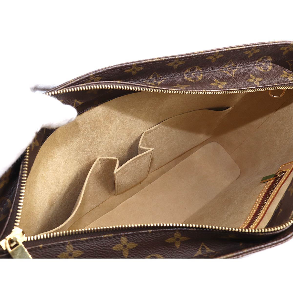Louis Vuitton Monogram Luco Tote Bag Brown Gold Metal