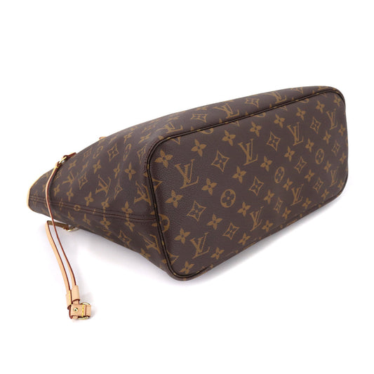 Louis Vuitton Monogram Neverfull MM Tote Bag Brown Pivoine