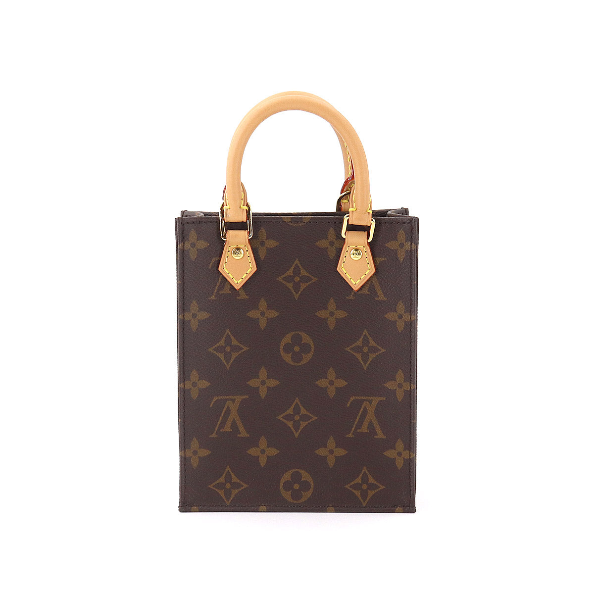 Louis Vuitton Monogram Petit Sac Plat 2Way Shoulder Bag Brown