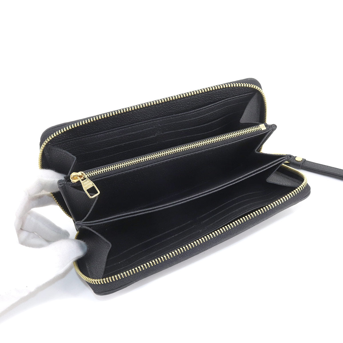 Louis Vuitton Monogram Implant Zippy Wallet Long Leather Noir