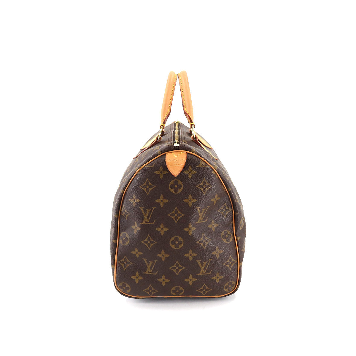 Louis Vuitton Monogram Speedy 35 Hand Bag Brown Gold Hardware