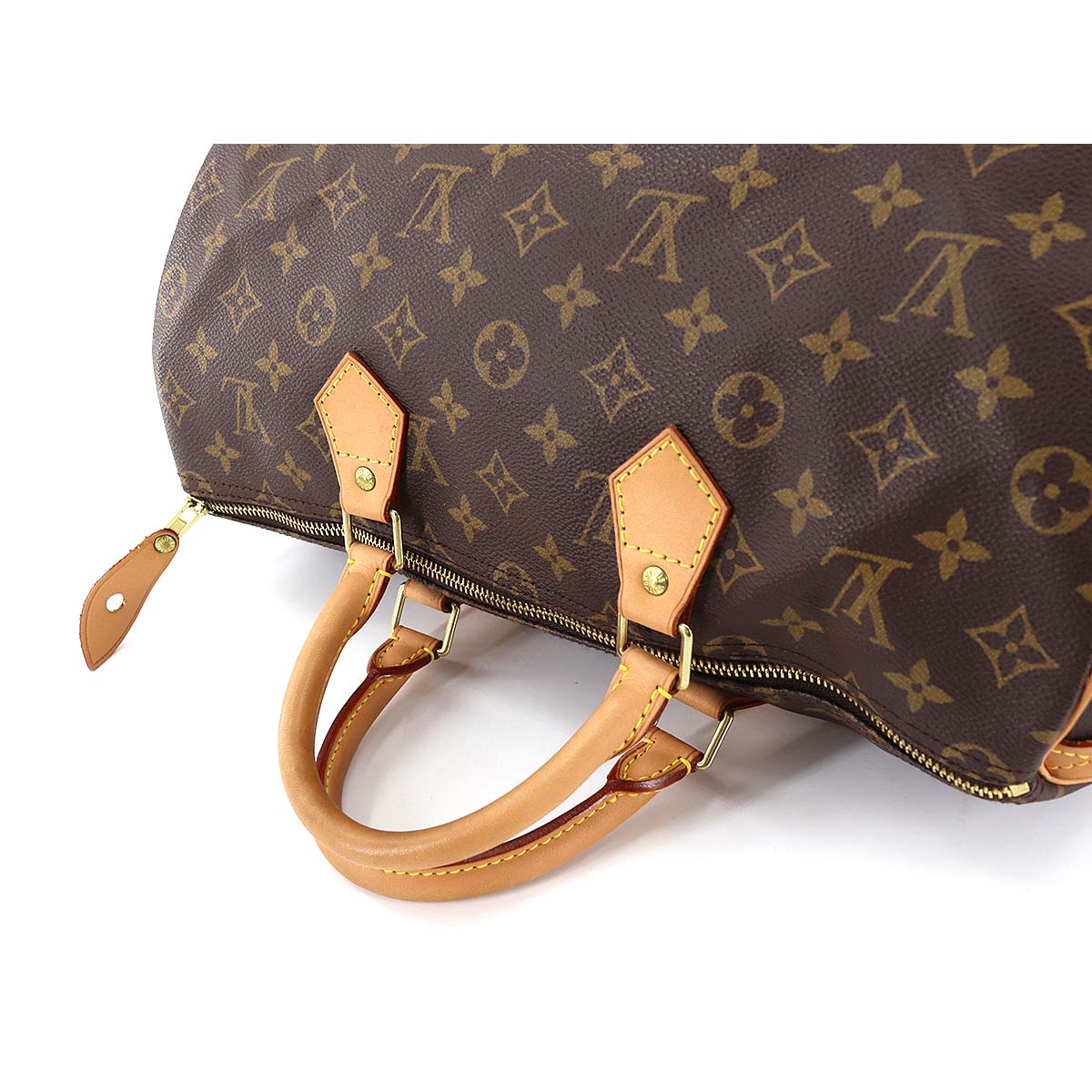 Louis Vuitton Monogram Speedy 35 Hand Bag Brown Gold Hardware