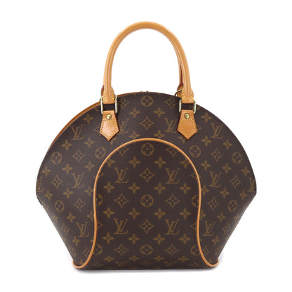 Louis Vuitton Monogram Ellipse MM Hand Bag Brown Gold Metal